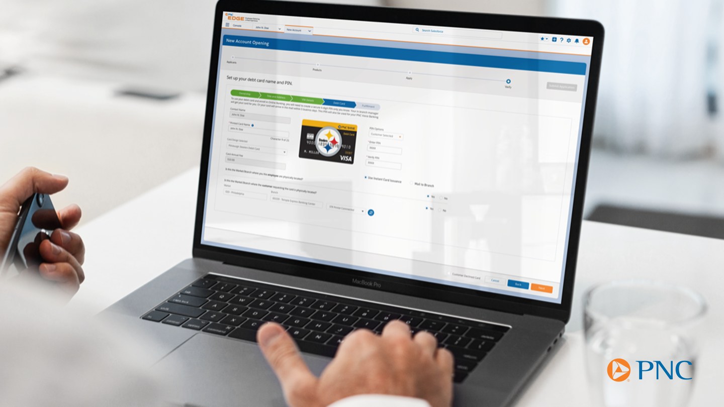 PNC EDGE console in use on a laptop