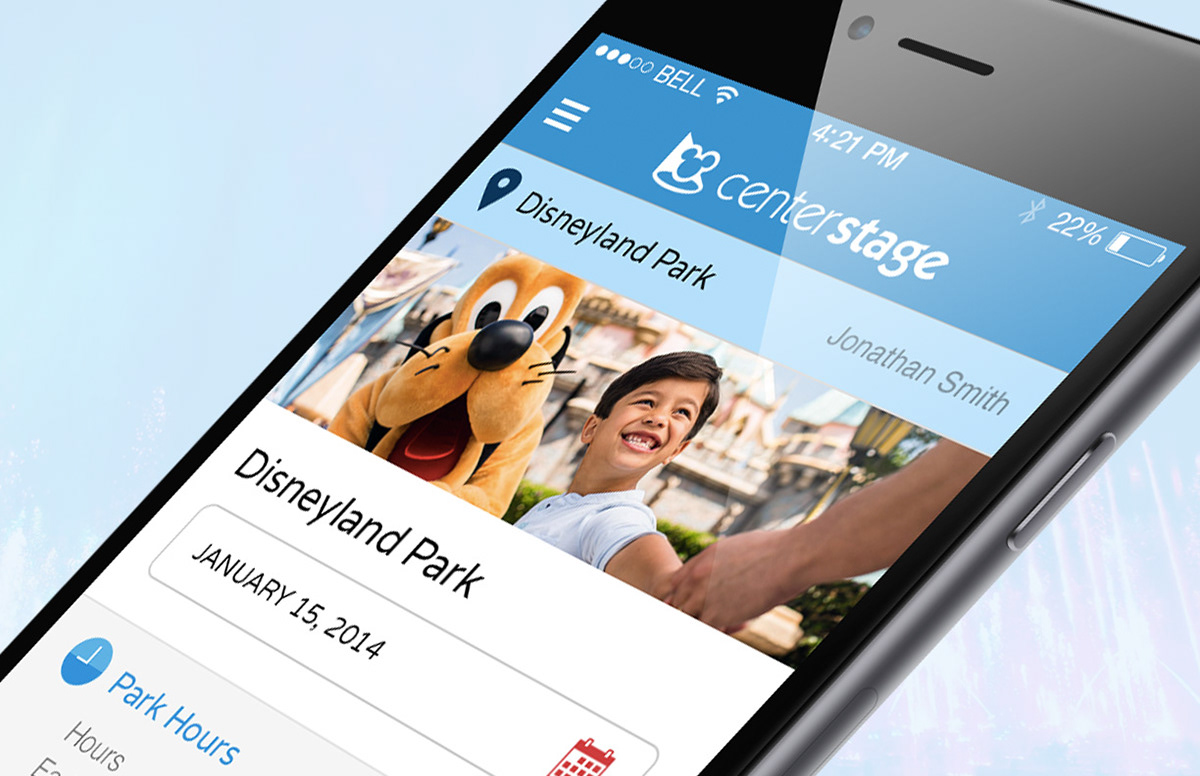 Disney Centerstage companion app on a phone